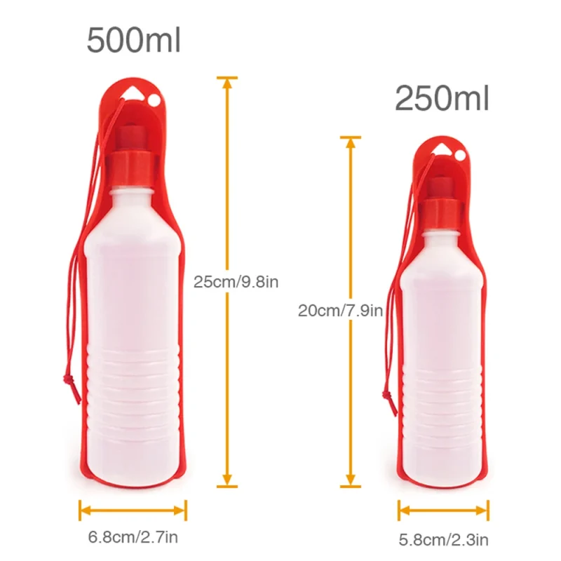 Dog Water Bottle 250ML/5000ML Portable Dispenser Travel Water Bottle Bowl for Dogs Cats Small Animals Pets Outdoor Water Feeder 6