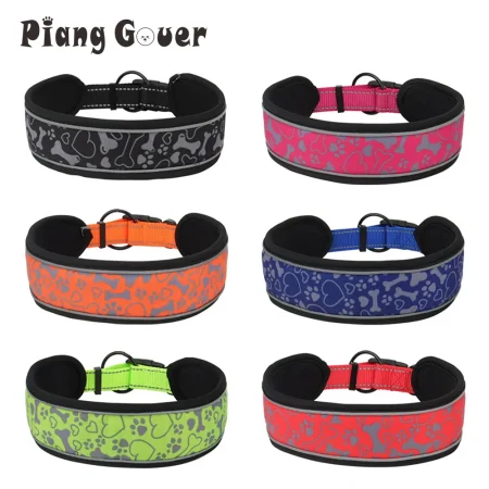 Medium Big Dog Collar Comfortable Soft Neck Adjustable Widen Thicken Reflective Durable for Large Dogs Walk Pet Collar 1