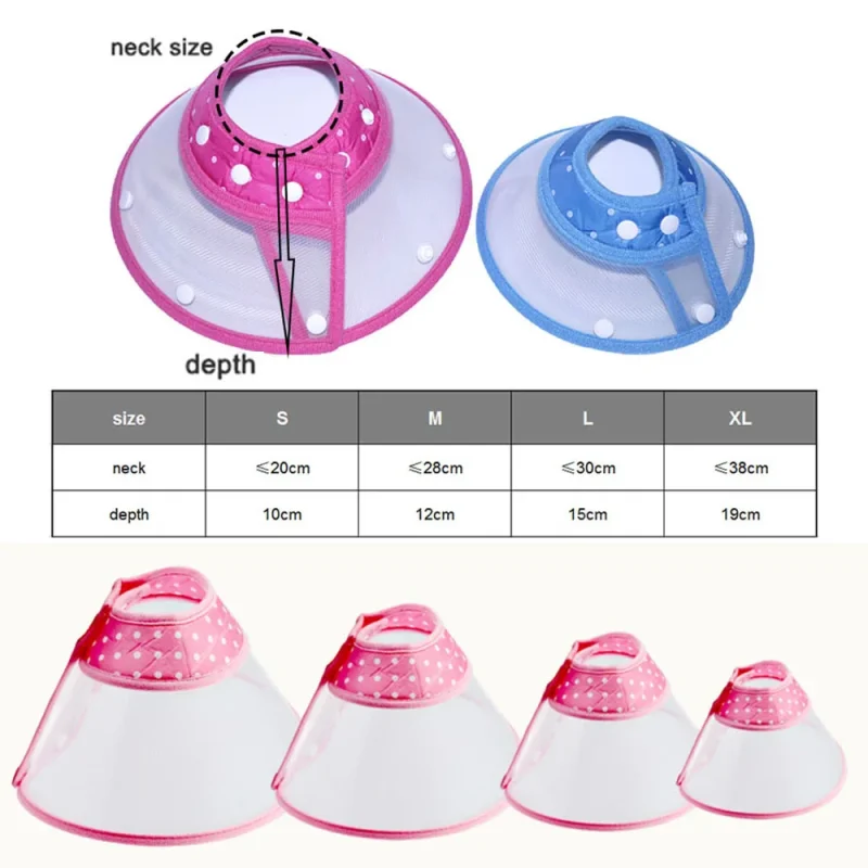 Pet Recovery Dog Cones Cat Cones After Surgery Adjustable Breathable Dog Cone Collar Soft Plastic Puppy Elizabethan E-Collar 6