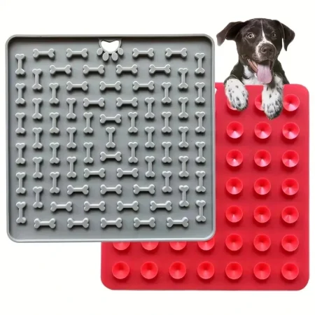 Silicone licking pad for cats and dogs, slow feeding pad for food grade pets, slow feeding pad With suction cups 1