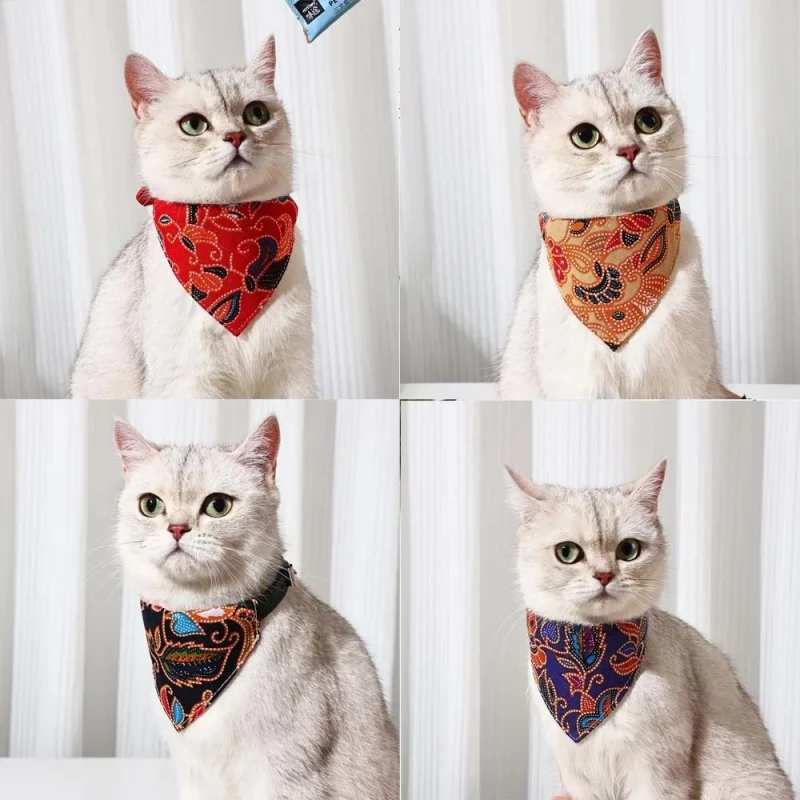 Adjustable Pets Banbana Collar PU Neck Scarf With Printed for Small Medium Large Dogs Cat Puppy Accessories Triangle Scarf XS-L 5