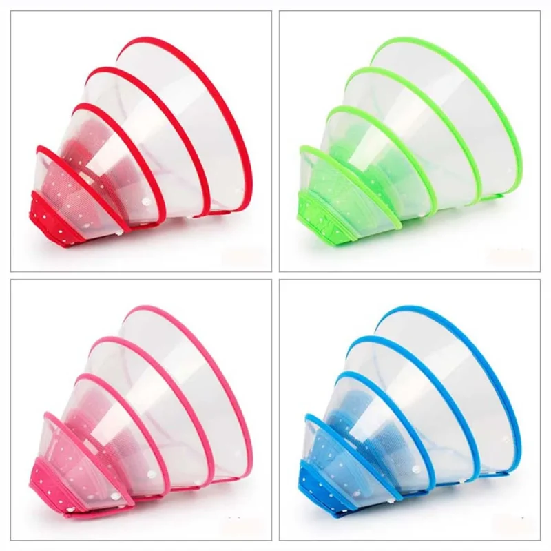 Pet Recovery Dog Cones Cat Cones After Surgery Adjustable Breathable Dog Cone Collar Soft Plastic Puppy Elizabethan E-Collar 5