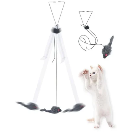 Simulation Mouse Cat Toy Funny Self-hey Hanging Door Retractable Cat Stick Scratch Rope Mouse Cat Interactive Toy Cat Supplies 1