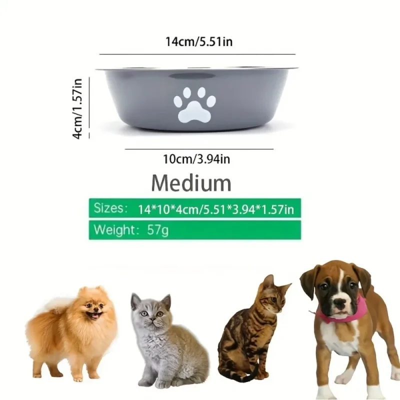 Stainless Steel Dog Bowl Sturdy Dog Food Bowl with Anti Slip Bottom Suitable for Feeding and Drinking Water 5