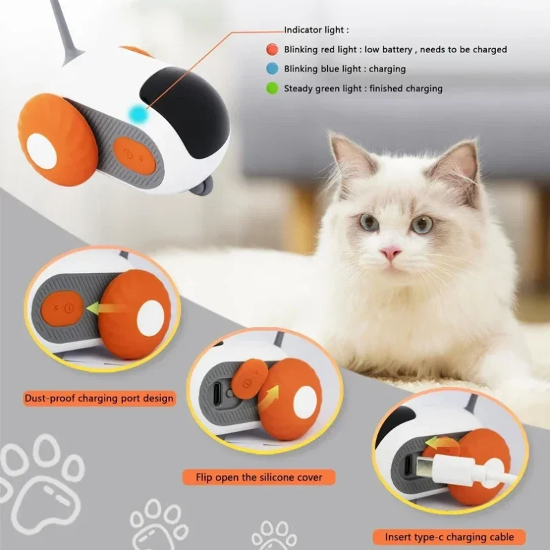 Pet Gravity Smart Interactive Cat Toy Automatic Moving Remote Mouse Indoor Kitty Ball Toys Controlled Car for Dogs Playing 4