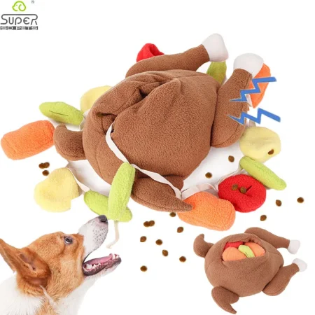 Plush Pet Dog Snuffle Toy Pet Interactive Puzzle Feeder Food Training Iq Dog Chew Squeaky Toys Cute Animal Activity Treat Game