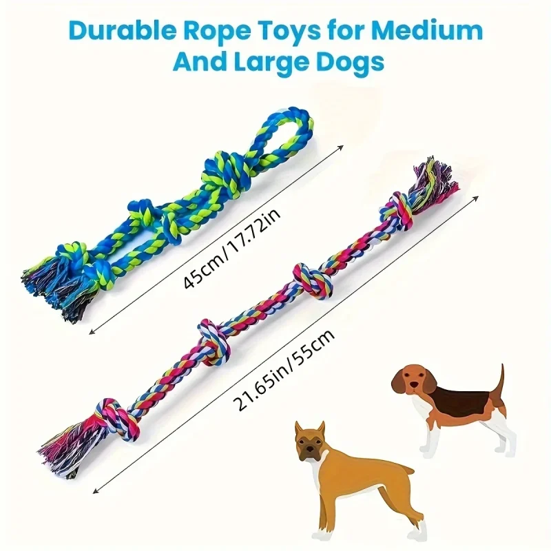 Knot Dog Toys Indestructible Durable Dog Chew Toys Tug Of War Interactive Toys Suitable For Medium And Large Dogs Pet Supplies 2