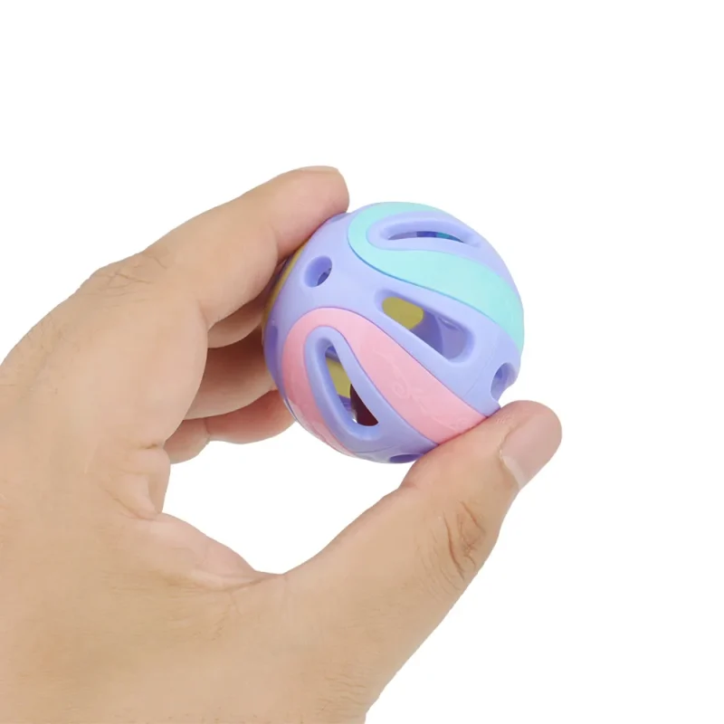 6pcs Random Bell Plastic Ball Cat Toy Colorful Splicing 4.8cm Pet Toy Accessory 5