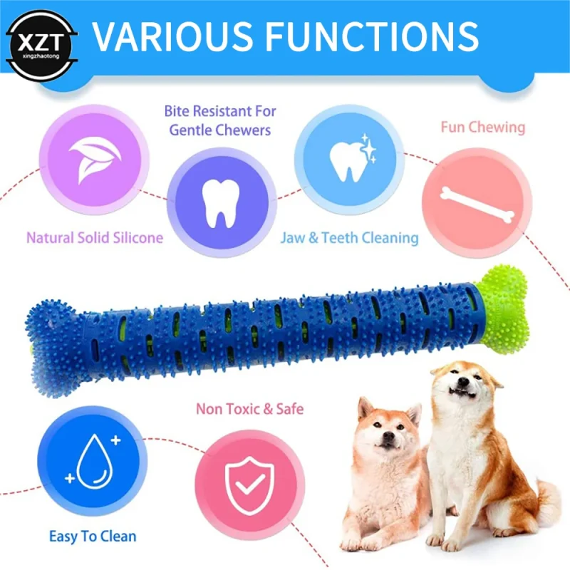 Dog Tooth Grinding Stick Food Grade Cleaning Massager Rubber Tooth Brush Chewing Toy Teeth Cleaning Pet with Slight Bite Force 6