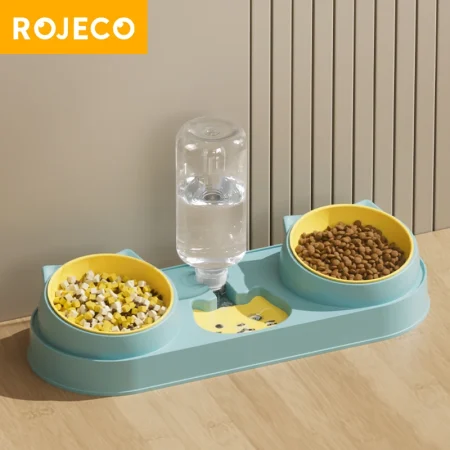 3 In 1 Pet Bowls with Water Dispenser Auto Water Refill Dual Feeding Bowls Dry Wet Separation Food Bowls For Cat Supplies 1