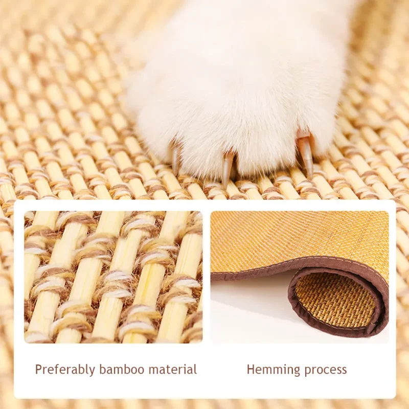 Strong Bamboo Cat Scratch Mat Wall Sofa Protection Cat Scratch Board Pad Cat Paws Sharpen Mats Massage Self Wear-resistant Mat 5