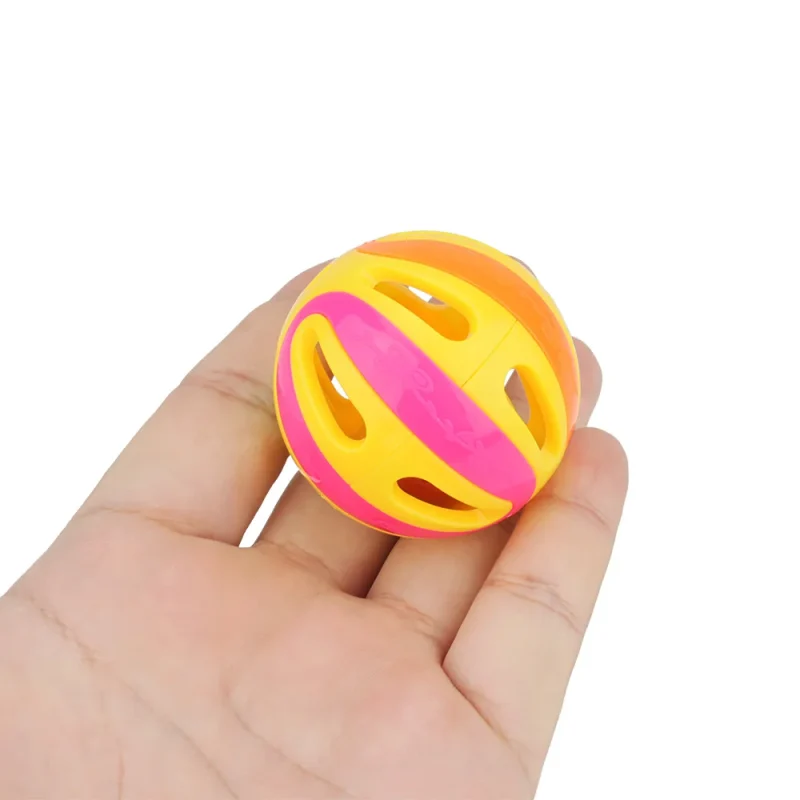 6pcs Random Bell Plastic Ball Cat Toy Colorful Splicing 4.8cm Pet Toy Accessory 6