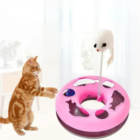 Funny Cat Toys for Indoor Cats Interactive Kitten Toys Roller Tracks with Catnip Spring Pet Toy with Exercise Balls Teaser Mouse 1