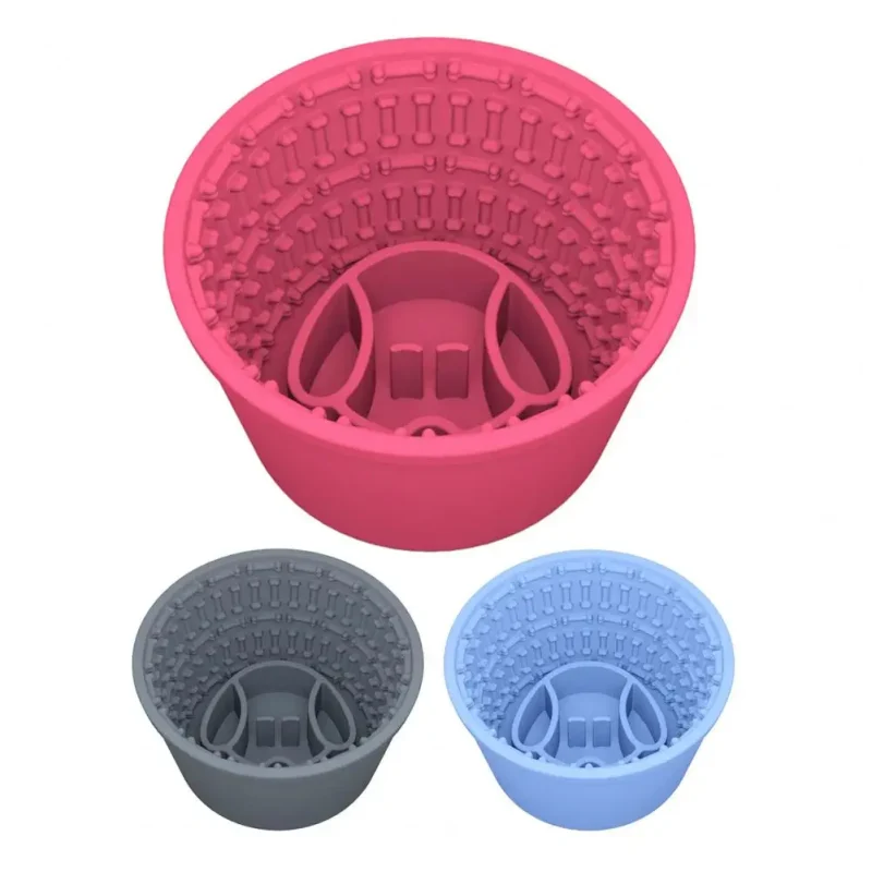 Dog Slow Feeder,Silicone Lick Bowl,Dog Licking Mat Treat Dispenser,Anti-Choking Pet Slow Eating Bowl,for Small Medium Large Dogs 5