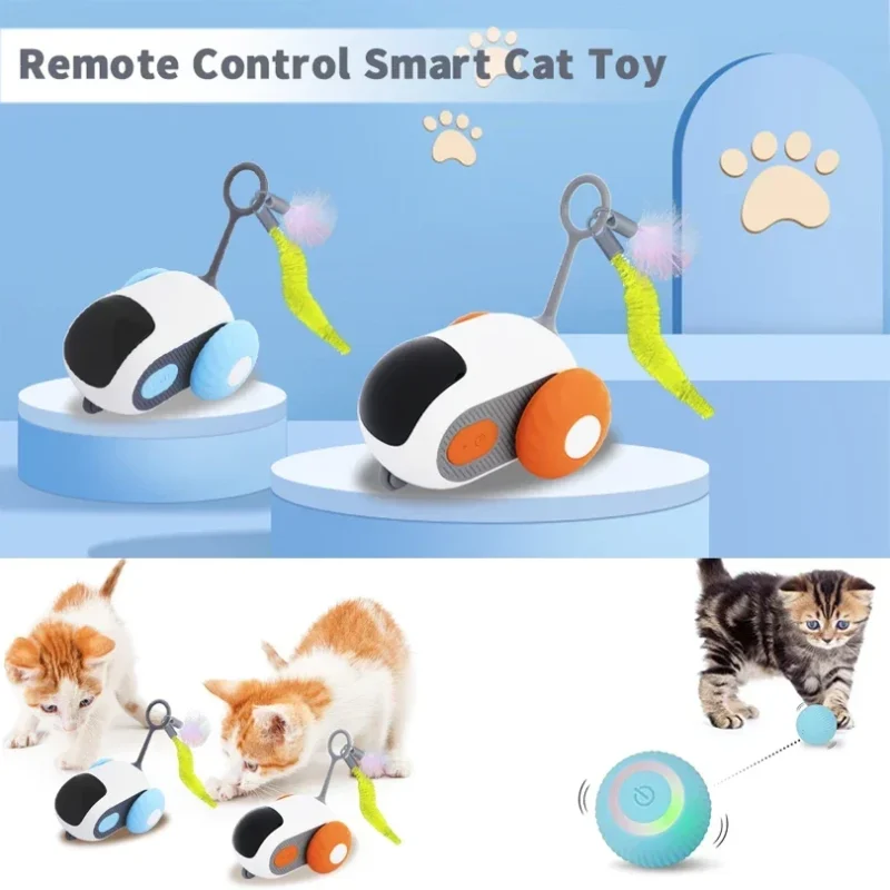 Pet Gravity Smart Interactive Cat Toy Automatic Moving Remote Mouse Indoor Kitty Ball Toys Controlled Car for Dogs Playing 2