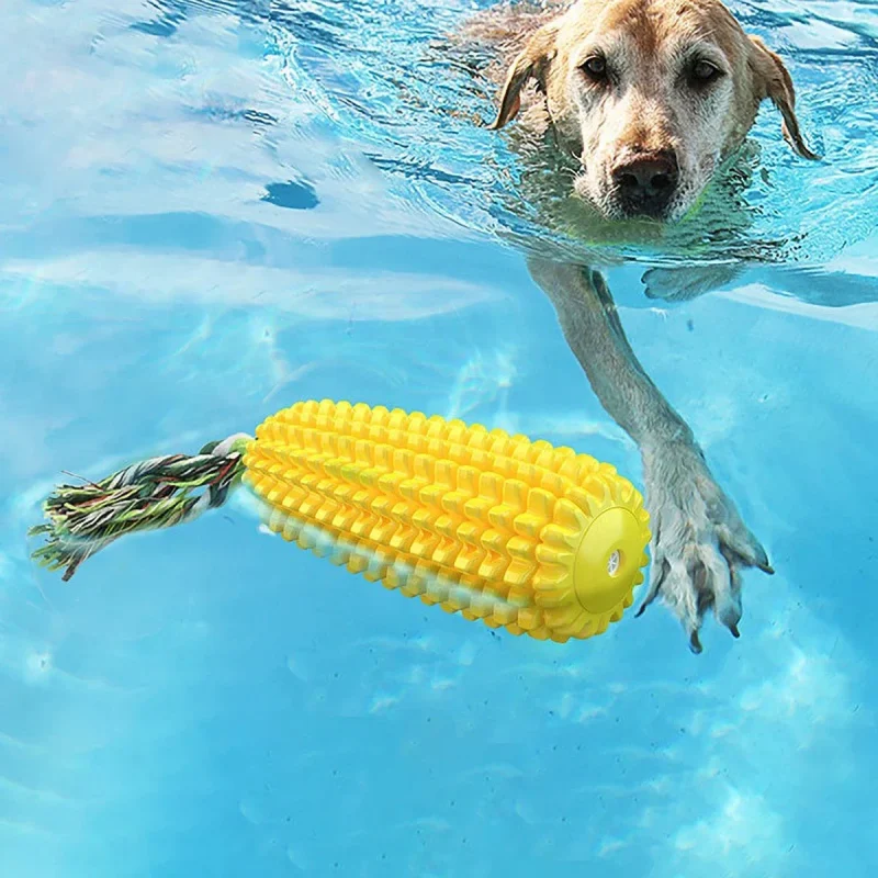 Corn Teething Stick for Dogs - Durable TPR Material, Dental Cleaning, Floating Water Toy, Anxiety Relief 2