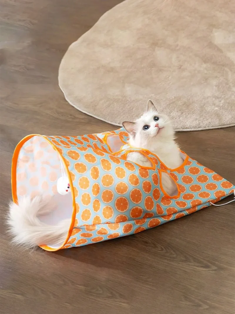 1PC Foldable Cat Tunnel With Noisy Paper, Rolling Ground Dragon, Zhiyi Cat Toy, Cat Diamond Bag Interactive Cat Tunnel Toy