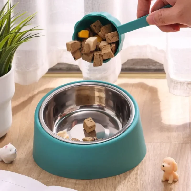 Anti Rollover Dog Feeder New Anti Overturning Large Capacity Neck Protection Bowl Durable Stainless Steel Cat Bowl 4