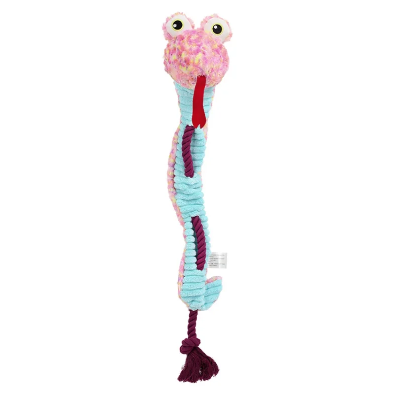 Plush Rope Knot Sound Squeak Dog Toy Cartoon Crocodile Snake Lizard Chew Pet Toy 6