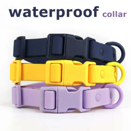 Waterproof Dog Collar Pvc Macaron Color Adjustable Rubber Dog Collars Quick Release Buckle Collar for Small Medium Large Dogs